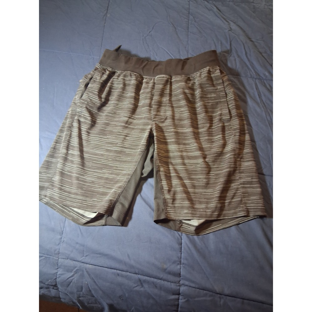 Lululemon Pace Breaker 9‎ Inch Shorts Mens Medium Black Grey Space Dye Athletic